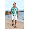 COOFANDY Mens Hawaiian Shirt Short Sleeve Button Down Shirts Tropical Floral Summer Beach Shirts(Coconut Tree-blue Green)