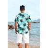 COOFANDY Mens Hawaiian Shirt Short Sleeve Button Down Shirts Tropical Floral Summer Beach Shirts(Coconut Tree-blue Green)