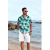 COOFANDY Mens Hawaiian Shirt Short Sleeve Button Down Shirts Tropical Floral Summer Beach Shirts(Coconut Tree-blue Green)