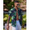 COOFANDY Mens Hawaiian Shirt Short Sleeve Button Down Shirts Tropical Floral Summer Beach Shirts(Navy – Flamingo)