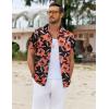 COOFANDY Mens Hawaiian Shirt Short Sleeve Button Down Shirts Tropical Floral Summer Beach Shirts(Orange-floral)