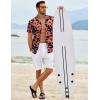 COOFANDY Mens Hawaiian Shirt Short Sleeve Button Down Shirts Tropical Floral Summer Beach Shirts(Orange-floral)