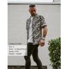 COOFANDY Mens Hawaiian Shirt Short Sleeve Buttoon Down Shirts Casual Tropical Floral Summer Linen Shirts(Black Floral)