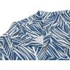 COOFANDY Mens Hawaiian Shirt Short Sleeve Buttoon Down Shirts Casual Tropical Floral Summer Linen Shirts(Blue Leaves)