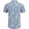 COOFANDY Mens Hawaiian Shirt Short Sleeve Buttoon Down Shirts Casual Tropical Floral Summer Linen Shirts(Blue Shark)