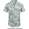 COOFANDY Mens Hawaiian Shirt Short Sleeve Buttoon Down Shirts Casual Tropical Floral Summer Linen Shirts(Celadon Green- Palm Leaf)
