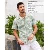 COOFANDY Mens Hawaiian Shirt Short Sleeve Buttoon Down Shirts Casual Tropical Floral Summer Linen Shirts(Celadon Green- Palm Leaf)