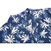 COOFANDY Mens Hawaiian Shirt Short Sleeve Buttoon Down Shirts Casual Tropical Floral Summer Linen Shirts(Navy Leaves)