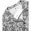 COOFANDY Mens Hawaiian Shirt Short Sleeve Buttoon Down Shirts Casual Tropical Floral Summer Linen Shirts(Palm Leaf-black&white)
