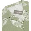 COOFANDY Mens Hawaiian Shirt Short Sleeve Buttoon Down Shirts Casual Tropical Floral Summer Linen Shirts(Palm Leaf-green)