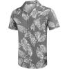 COOFANDY Mens Hawaiian Shirt Short Sleeve Buttoon Down Shirts Casual Tropical Floral Summer Linen Shirts(Palm Leaf-grey)