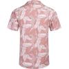 COOFANDY Mens Hawaiian Shirt Short Sleeve Buttoon Down Shirts Casual Tropical Floral Summer Linen Shirts(Palm Leaf-pink)