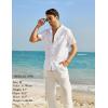 COOFANDY Mens Hawaiian Shirt Short Sleeve Buttoon Down Shirts Casual Tropical Floral Summer Linen Shirts(White)