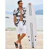 COOFANDY Mens Hawaiian Shirts Short Sleeve Button Down Shirt Casual Summer Beach Shirts Floral Tropical Vacation Resort Wear(Black & White)