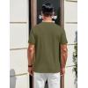 COOFANDY Men’s Henley Shirts Cotton Short Sleeve Casual T-Shirt Button Henley Basic Tee Lightweight Summer Top(Army Green)