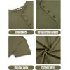 COOFANDY Men’s Henley Shirts Cotton Short Sleeve Casual T-Shirt Button Henley Basic Tee Lightweight Summer Top(Army Green)