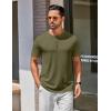 COOFANDY Men’s Henley Shirts Cotton Short Sleeve Casual T-Shirt Button Henley Basic Tee Lightweight Summer Top(Army Green)