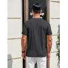 COOFANDY Men’s Henley Shirts Cotton Short Sleeve Casual T-Shirt Button Henley Basic Tee Lightweight Summer Top(Dark Grey)