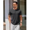 COOFANDY Men’s Henley Shirts Cotton Short Sleeve Casual T-Shirt Button Henley Basic Tee Lightweight Summer Top(Dark Grey)