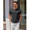 COOFANDY Men’s Henley Shirts Cotton Short Sleeve Casual T-Shirt Button Henley Basic Tee Lightweight Summer Top(Dark Grey)
