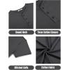 COOFANDY Men’s Henley Shirts Cotton Short Sleeve Casual T-Shirt Button Henley Basic Tee Lightweight Summer Top(Dark Grey)