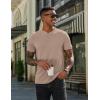 COOFANDY Men’s Henley Shirts Cotton Short Sleeve Casual T-Shirt Button Henley Basic Tee Lightweight Summer Top(Light Khaki)