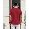COOFANDY Men’s Henley Shirts Cotton Short Sleeve Casual T-Shirt Button Henley Basic Tee Lightweight Summer Top(Wine Red)