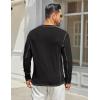 COOFANDY Men’s Henley Shirts Long Sleeve Casual Maverick Slub Henley T-Shirts Lightweight Basic Tee(01-black)
