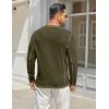 COOFANDY Men’s Henley Shirts Long Sleeve Casual Maverick Slub Henley T-Shirts Lightweight Basic Tee(02-army Green)