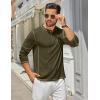 COOFANDY Men’s Henley Shirts Long Sleeve Casual Maverick Slub Henley T-Shirts Lightweight Basic Tee(02-army Green)