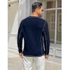 COOFANDY Men’s Henley Shirts Long Sleeve Casual Maverick Slub Henley T-Shirts Lightweight Basic Tee(02-navy Blue)