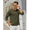 COOFANDY Men’s Henley Shirts Long Sleeve Casual Maverick Slub Henley T-Shirts Lightweight Basic Tee(Army Green)