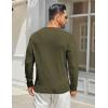 COOFANDY Men’s Henley Shirts Long Sleeve Casual Maverick Slub Henley T-Shirts Lightweight Basic Tee(Army Green)