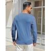 COOFANDY Men’s Henley Shirts Long Sleeve Casual Maverick Slub Henley T-Shirts Lightweight Basic Tee(Blue)