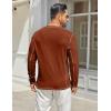 COOFANDY Men’s Henley Shirts Long Sleeve Casual Maverick Slub Henley T-Shirts Lightweight Basic Tee(Caramel)