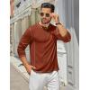 COOFANDY Men’s Henley Shirts Long Sleeve Casual Maverick Slub Henley T-Shirts Lightweight Basic Tee(Caramel)