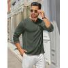 COOFANDY Men’s Henley Shirts Long Sleeve Casual Maverick Slub Henley T-Shirts Lightweight Basic Tee(Dark Army Green)