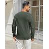 COOFANDY Men’s Henley Shirts Long Sleeve Casual Maverick Slub Henley T-Shirts Lightweight Basic Tee(Dark Army Green)
