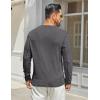 COOFANDY Men’s Henley Shirts Long Sleeve Casual Maverick Slub Henley T-Shirts Lightweight Basic Tee(Dark Gray)