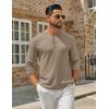 COOFANDY Men’s Henley Shirts Long Sleeve Casual Maverick Slub Henley T-Shirts Lightweight Basic Tee(Khaki)