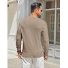 COOFANDY Men’s Henley Shirts Long Sleeve Casual Maverick Slub Henley T-Shirts Lightweight Basic Tee(Khaki)