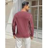 COOFANDY Men’s Henley Shirts Long Sleeve Casual Maverick Slub Henley T-Shirts Lightweight Basic Tee(Wine Red)