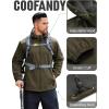 COOFANDY Men’s Hooded Softshell Jacket Waterproof Fleece Lined Windbreaker Lightweight Outdoor Hiking Jacket(Army Green)