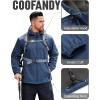 COOFANDY Men’s Hooded Softshell Jacket Waterproof Fleece Lined Windbreaker Lightweight Outdoor Hiking Jacket(Blue)
