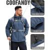COOFANDY Men’s Hooded Softshell Jacket Waterproof Fleece Lined Windbreaker Lightweight Outdoor Hiking Jacket(Light Blue)