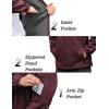 COOFANDY Men’s Hooded Softshell Jacket Waterproof Fleece Lined Windbreaker Lightweight Outdoor Hiking Jacket(Wine Red)
