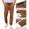 COOFANDY Mens Joggers Pants Regular Fit Casual Pants Lightweight Elastic Waistband Pants with Pockets(Brown)