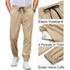 COOFANDY Mens Joggers Pants Regular Fit Casual Pants Lightweight Elastic Waistband Pants with Pockets(Light Khaki)