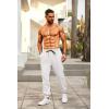 COOFANDY Mens Joggers Pants Regular Fit Casual Pants Lightweight Elastic Waistband Pants with Pockets(White)