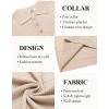 COOFANDY Mens Knit Polo Shirt Short Sleeve Vintage Textured Casual Golf Shirts Summer Beach Top(Khaki)